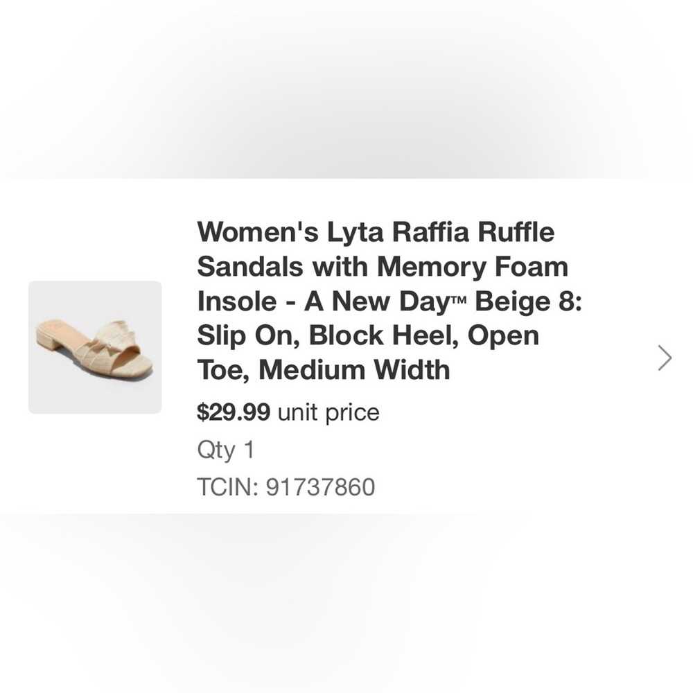 a new day Beige Raffia Ruffle Block Heel Sandals
